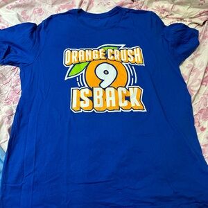 Orange #9 globe tshirt size xl